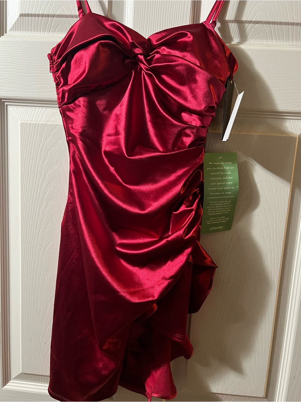 City Triangles Red Satin Mini Dress